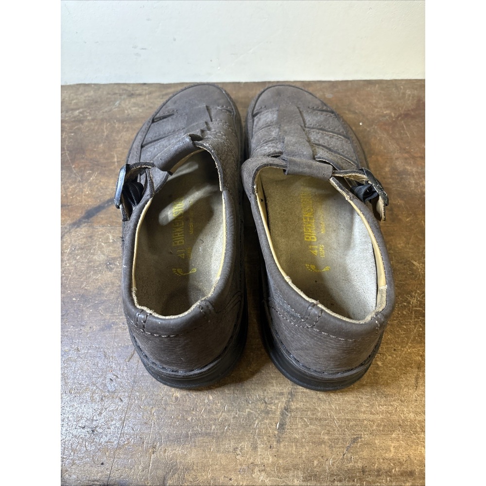 Birkenstock Madeira EU 41Closed Toe Fisherman Sandals Nubuck Leather Brown - Picture 3 of 7